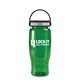 a transparent green bottle & black with gray trim lid poly - pure - 27 oz transparent bottle with ez grip lid