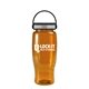 a transparent orange bottle & black with gray trim lid poly - pure - 27 oz transparent bottle with ez grip lid