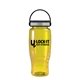 a transparent yellow bottle & black with gray trim lid poly - pure - 27 oz transparent bottle with ez grip lid