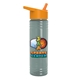 a glacier blue bottle & orange lid 24 oz slim fit upcycle rpet bottles with flip straw lid digital