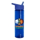a transparent blue bottle & royal blue lid 24 oz slim fit upcycle rpet bottles with flip straw lid digital