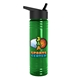 a transparent green bottle & black lid 24 oz slim fit upcycle rpet bottles with flip straw lid digital