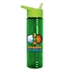 a transparent green bottle & lime green lid 24 oz slim fit upcycle rpet bottles with flip straw lid digital
