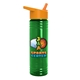 a transparent green bottle & orange lid 24 oz slim fit upcycle rpet bottles with flip straw lid digital