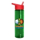 a transparent green bottle & red lid 24 oz slim fit upcycle rpet bottles with flip straw lid digital