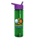 a transparent green bottle & violet lid 24 oz slim fit upcycle rpet bottles with flip straw lid digital
