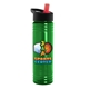 a transparent green bottle & black with red spout lid 24 oz slim fit upcycle rpet bottles with flip straw lid digital