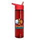 a transparent red bottle & red lid 24 oz slim fit upcycle rpet bottles with flip straw lid digital