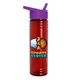 a transparent red bottle & violet lid 24 oz slim fit upcycle rpet bottles with flip straw lid digital