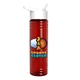 a transparent red bottle & white lid 24 oz slim fit upcycle rpet bottles with flip straw lid digital