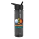 a transparent smoke bottle & black lid 24 oz slim fit upcycle rpet bottles with flip straw lid digital