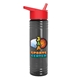 a transparent smoke bottle & red lid 24 oz slim fit upcycle rpet bottles with flip straw lid digital