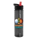 a transparent smoke bottle & black with red spout lid 24 oz slim fit upcycle rpet bottles with flip straw lid digital