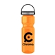 a transparent orange bottle & black with gray trim lid champion - 28 oz transparent bottle with ez grip lid