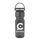 a smoke bottle & black with gray trim lid champion - 28 oz transparent bottle with ez grip lid
