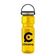 a transparent yellow bottle & black with gray trim lid champion - 28 oz transparent bottle with ez grip lid