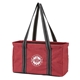 a red heather junior utility tote with large main compartment