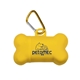 a yellow waste bag dispenser