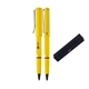 a yellow lamy safari yellow plastic cap - off rollerball pen w / ergonomic grip