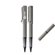 a ruthenium lamy lx rollerball pen in ruthenium aluminum w / transparent grip and color clip