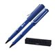 a blue lamy safari blue plastic cap - off rollerball pen w / ergonomic grip