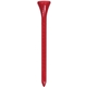 aerial view a red (close to pms 185) 2 3/4 tall golf tee, image 1 of 2