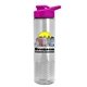 a pink lid & clear bottle the wave - 24 oz tritan(tm) bottle with drink thru lid and digital imprint