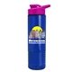 a pink lid & transparent blue bottle the wave - 24 oz tritan(tm) bottle with drink thru lid and digital imprint