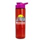 a pink lid & transparent red bottle the wave - 24 oz tritan(tm) bottle with drink thru lid and digital imprint