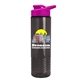 a pink lid & transparent smoke bottle the wave - 24 oz tritan(tm) bottle with drink thru lid and digital imprint