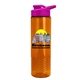 a pink lid & transparent orange bottle the wave - 24 oz tritan(tm) bottle with drink thru lid and digital imprint