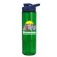 a navy blue lid & transparent green bottle the wave - 24 oz tritan(tm) bottle with drink thru lid and digital imprint