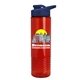 a navy blue lid & transparent red bottle the wave - 24 oz tritan(tm) bottle with drink thru lid and digital imprint