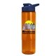 a navy blue lid & transparent orange bottle the wave - 24 oz tritan(tm) bottle with drink thru lid and digital imprint