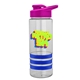 a clear bottle & pink lid & blue grip sergeant stripe - 24 oz tritan(tm) bottle with drink thru lid, stripe bands, and digital imprint