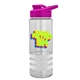a clear bottle & pink lid & white grip sergeant stripe - 24 oz tritan(tm) bottle with drink thru lid, stripe bands, and digital imprint