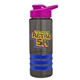 a smoke bottle & pink lid & blue grip sergeant stripe - 24 oz tritan(tm) bottle with drink thru lid, stripe bands, and digital imprint