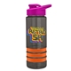 a smoke bottle & pink lid & orange grip sergeant stripe - 24 oz tritan(tm) bottle with drink thru lid, stripe bands, and digital imprint