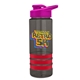 a smoke bottle & pink lid & red grip sergeant stripe - 24 oz tritan(tm) bottle with drink thru lid, stripe bands, and digital imprint