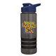a smoke bottle & navy blue lid & black grip sergeant stripe - 24 oz tritan(tm) bottle with drink thru lid, stripe bands, and digital imprint