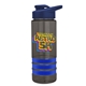 a smoke bottle & navy blue lid & blue grip sergeant stripe - 24 oz tritan(tm) bottle with drink thru lid, stripe bands, and digital imprint