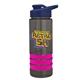 a smoke bottle & navy blue lid & hot pink grip sergeant stripe - 24 oz tritan(tm) bottle with drink thru lid, stripe bands, and digital imprint