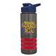 a smoke bottle & navy blue lid & red grip sergeant stripe - 24 oz tritan(tm) bottle with drink thru lid, stripe bands, and digital imprint