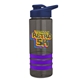 a smoke bottle & navy blue lid & violet grip sergeant stripe - 24 oz tritan(tm) bottle with drink thru lid, stripe bands, and digital imprint