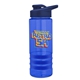 a blue bottle & navy blue lid & blue grip sergeant stripe - 24 oz tritan(tm) bottle with drink thru lid, stripe bands, and digital imprint