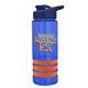 a blue bottle & navy blue lid & orange grip sergeant stripe - 24 oz tritan(tm) bottle with drink thru lid, stripe bands, and digital imprint