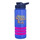 a blue bottle & navy blue lid & hot pink grip sergeant stripe - 24 oz tritan(tm) bottle with drink thru lid, stripe bands, and digital imprint