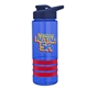 a blue bottle & navy blue lid & red grip sergeant stripe - 24 oz tritan(tm) bottle with drink thru lid, stripe bands, and digital imprint