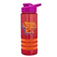 a red bottle & pink lid & orange grip sergeant stripe - 24 oz tritan(tm) bottle with drink thru lid, stripe bands, and digital imprint