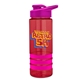 a red bottle & pink lid & hot pink grip sergeant stripe - 24 oz tritan(tm) bottle with drink thru lid, stripe bands, and digital imprint